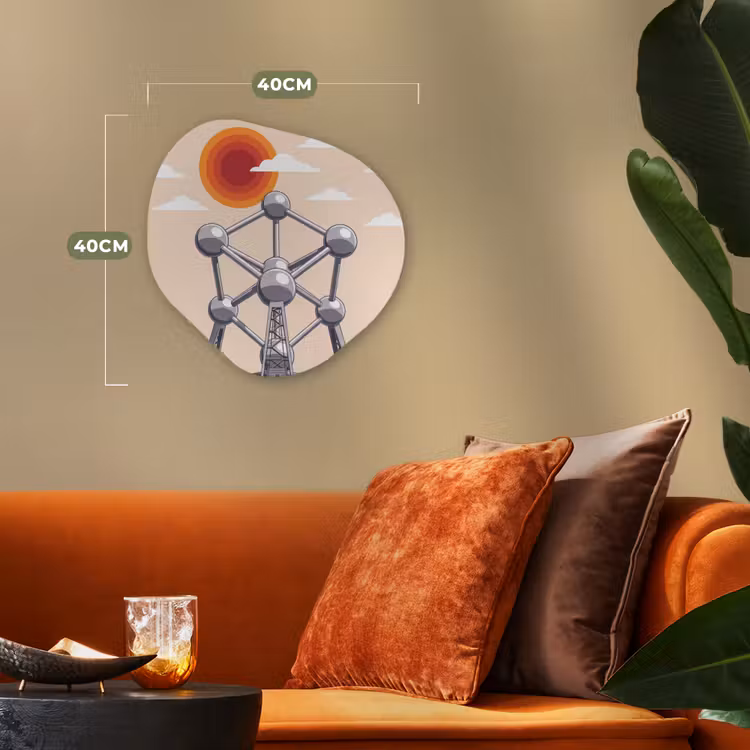 Architectuur - Geometrie - Stad - Modern - Grijs Wandcirkel Organisch Forex 3mm klein -sfeer3