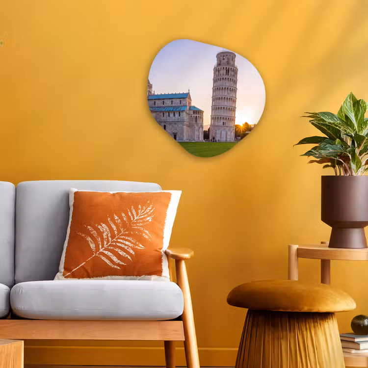 Architectuur - Toren - Pisa - Italië - Zonsondergang Wandcirkel Organisch Forex 3mm klein -sfeer4