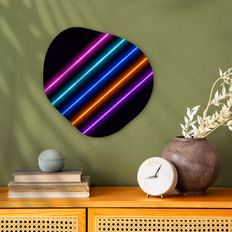 Esthetiek - Retro - Neon Wandcirkel Organisch Forex 3mm klein -sfeer2