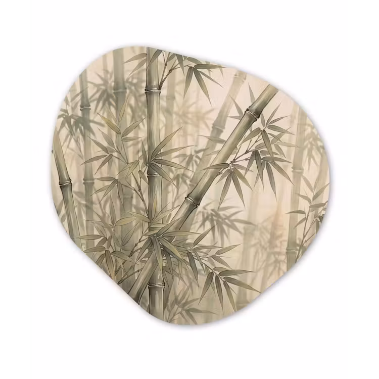Bamboe - Bladeren - Aziatisch - Groen - Natuur Wandcirkel Organisch Forex 3mm klein -3d