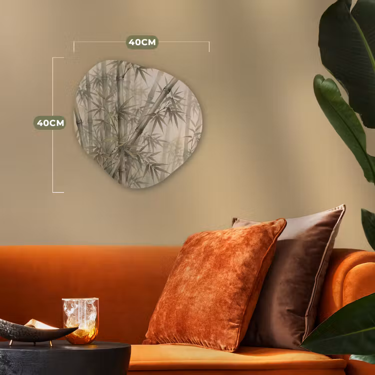Bamboe - Bladeren - Aziatisch - Groen - Natuur Wandcirkel Organisch Forex 3mm klein -sfeer3