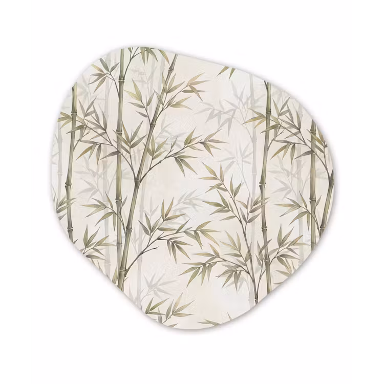 Bamboe - Bladeren - Natuur - Aquarel - Groen Wandcirkel Organisch Forex 3mm klein -3d