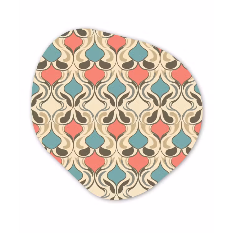 Barok - Retro - Kleurrijk Wandcirkel Organisch Forex 3mm klein 629 -3d