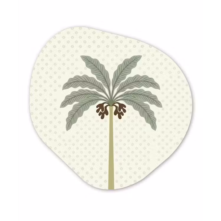Boom - Bladeren - Groen - Decoratief - Beige Wandcirkel Organisch Forex 3mm klein -3d