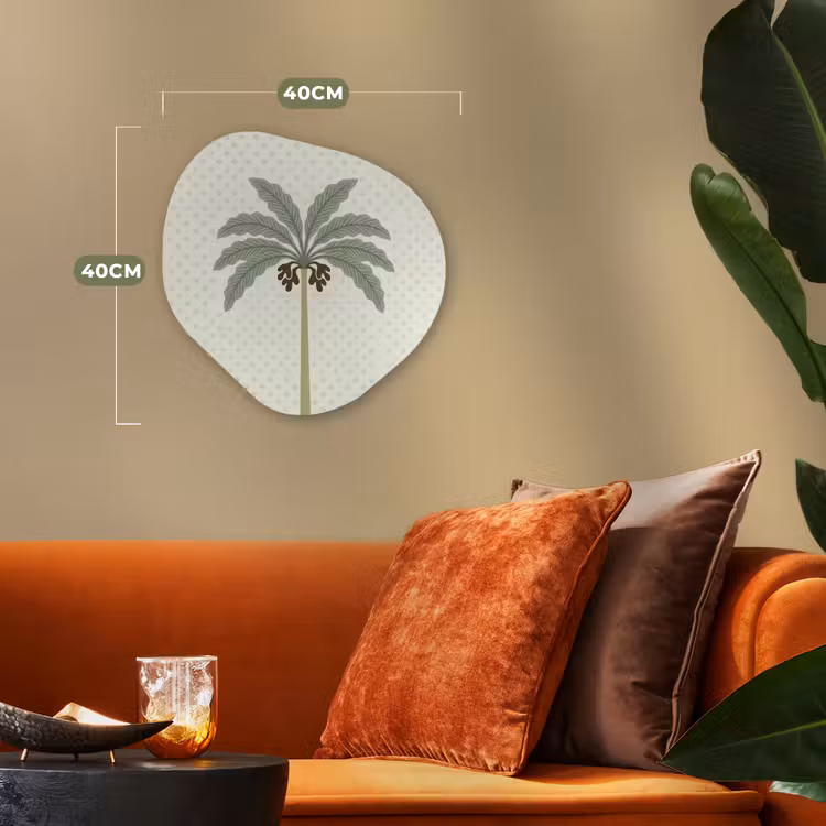 Boom - Bladeren - Groen - Decoratief - Beige Wandcirkel Organisch Forex 3mm klein -sfeer3