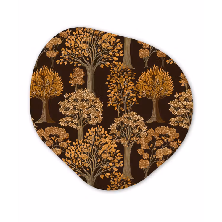 Bomen - Patroon - Bruin Wandcirkel Organisch Forex 3mm klein 629 -3d