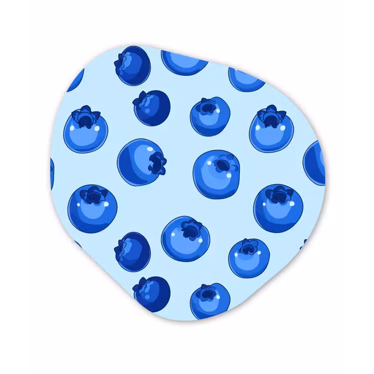 Bessen - Modern - Blauw Wandcirkel Organisch Forex 3mm klein 629 -3d