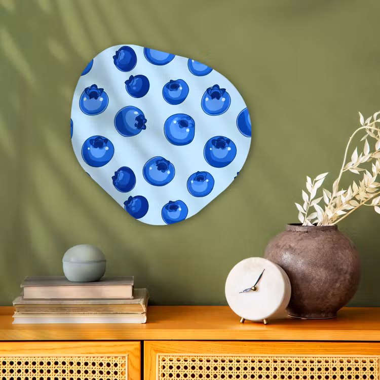 Bessen - Modern - Blauw Wandcirkel Organisch Forex 3mm klein 629 -sfeer2