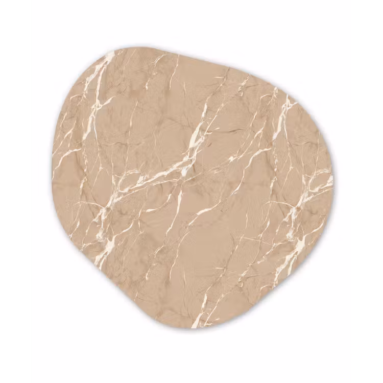 Beige - Marmer - Organisch - Wit Wandcirkel Organisch Forex 3mm klein 629 -3d