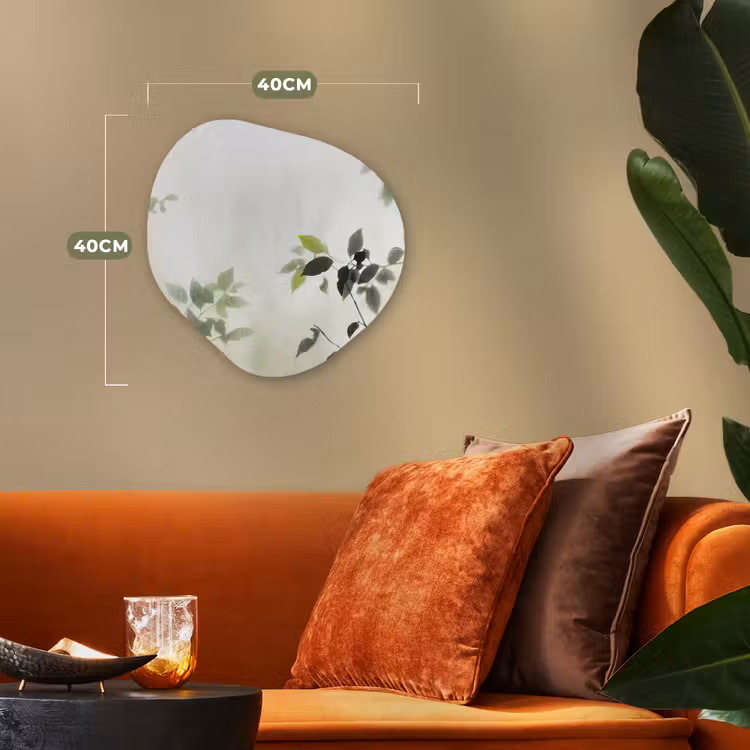 Blad - Schaduw - Natuur - Abstract - Groen Wandcirkel Organisch Forex 3mm klein -sfeer3