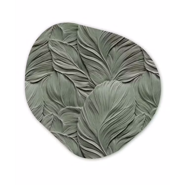 Bladeren - Textuur - Groen Wandcirkel Organisch Forex 3mm klein 629 -3d