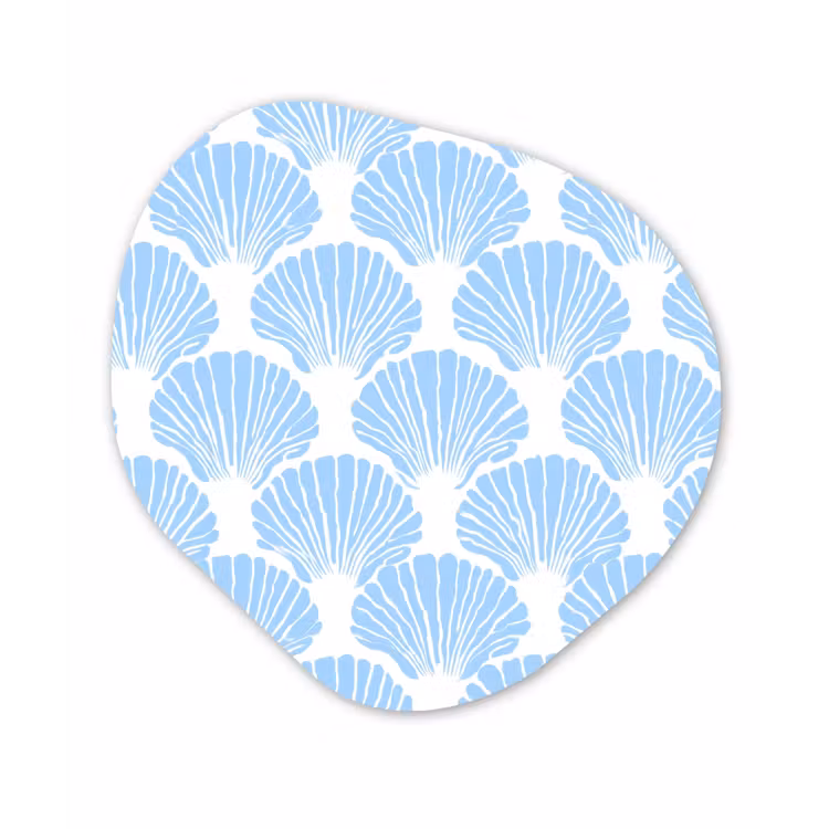 Blauw - Wit - Schelpen - Grafisch - Structuur Wandcirkel Organisch Forex 3mm klein 629 -3d
