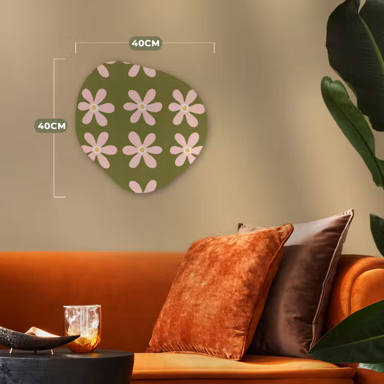 Bloem - Modern - Groen Wandcirkel Organisch Forex 3mm klein 629 -sfeer3