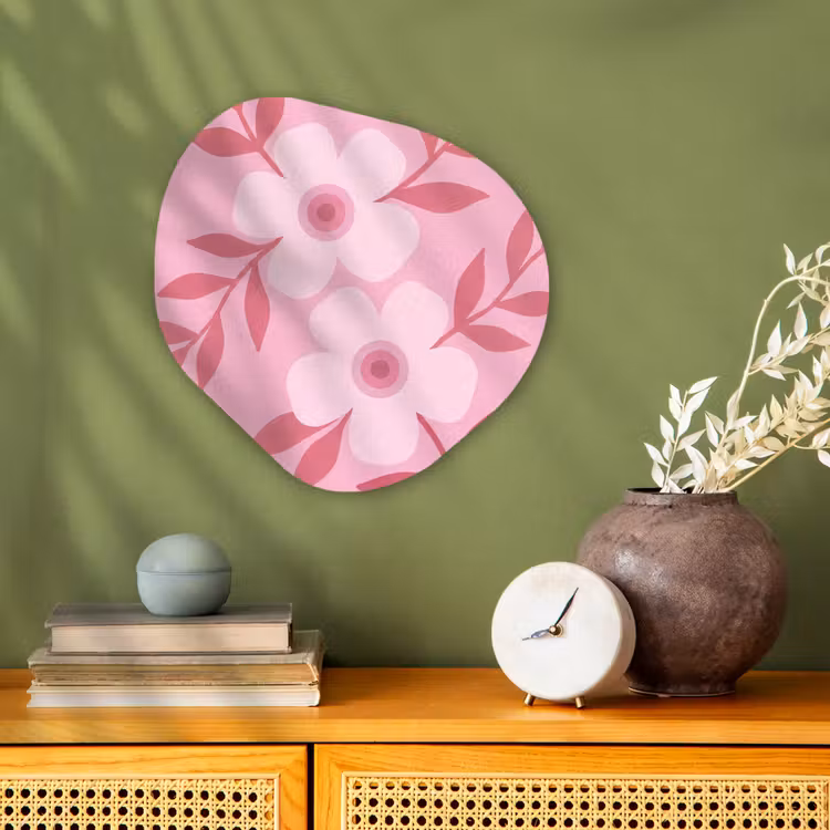 Bloemen - Abstract - Modern - Roze - Natuur Wandcirkel Organisch Forex 3mm klein -sfeer2