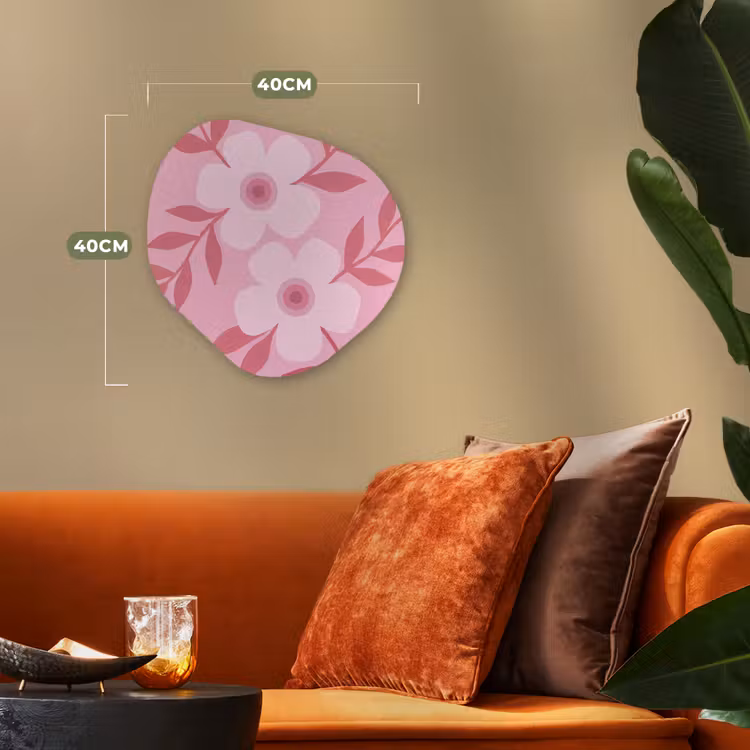Bloemen - Abstract - Modern - Roze - Natuur Wandcirkel Organisch Forex 3mm klein -sfeer3