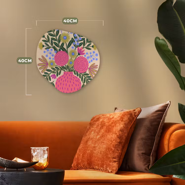 Bloemen - Boeket - Natuur - Abstract - Roze Wandcirkel Organisch Forex 3mm klein -sfeer3