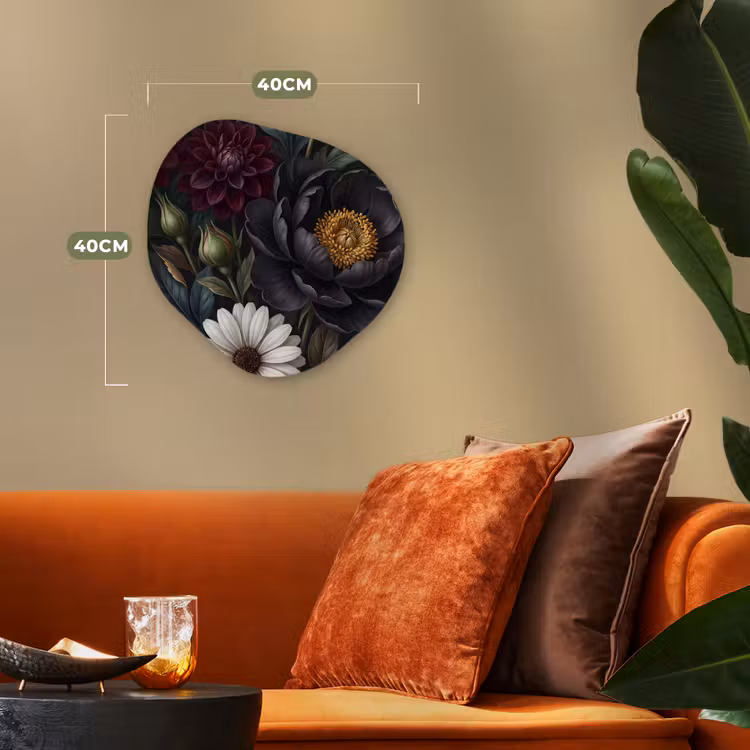 Bloemen - Boeket - Natuur - Klassiek - Weelderig Wandcirkel Organisch Forex 3mm klein -sfeer3