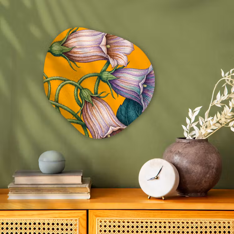 Forexbild Organische Form - Blumen – Botanik – Gelb - Bloemen - Botanisch - Geel Wandcirkel Organisch Forex 3mm klein