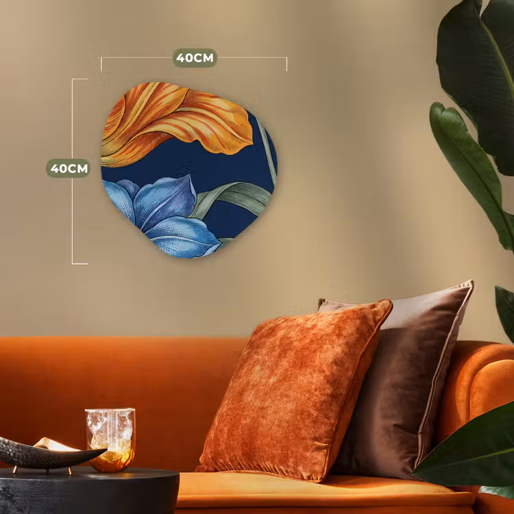 Forexbild Organische Form - Blumen – Botanik – Muster - Bloemen - Botanisch - Patroon Wandcirkel Organisch Forex 3mm klein