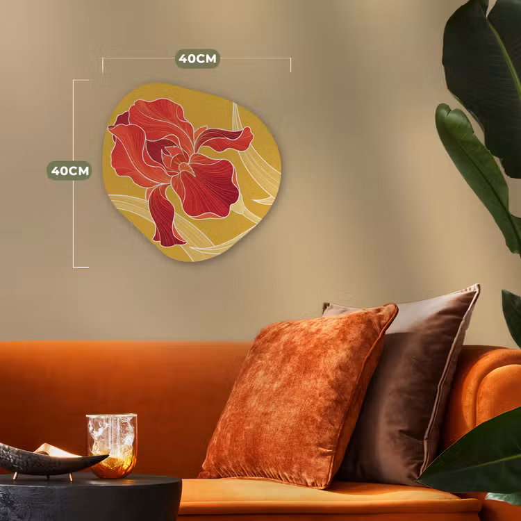 Forexbild Organische Form - Blumen – Illustration – Rot - Bloemen - Illustratie - Rood Wandcirkel Organisch Forex 3mm klein