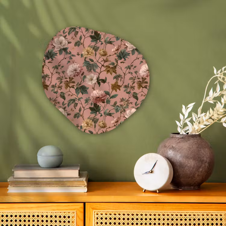 Bloemen - Klassiek - Roze Wandcirkel Organisch Forex 3mm klein 629 -sfeer2