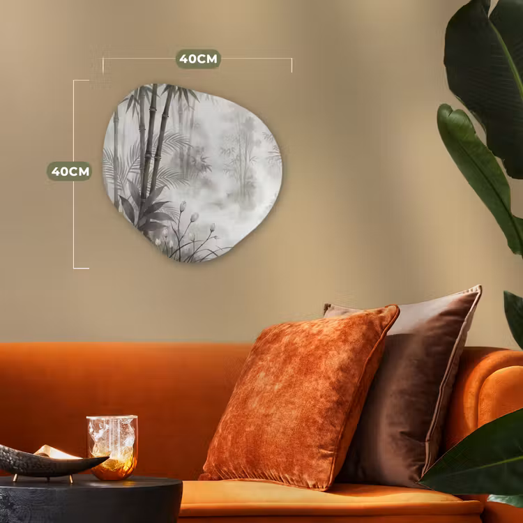 Bloemen - Knop - Tuin - Illustratie - Wit Wandcirkel Organisch Forex 3mm klein -sfeer3