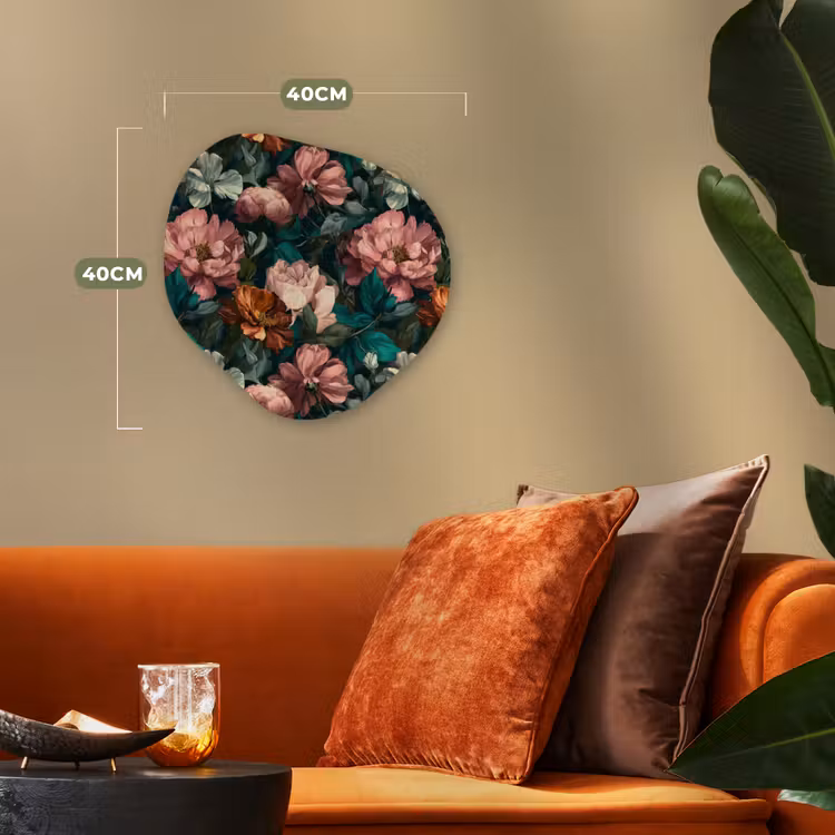 Bloemen - Schilderachtig - Patroon - Roze Wandcirkel Organisch Forex 3mm klein 629 -sfeer3