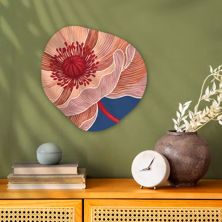 Forexbild Organische Form - Blumen – Modern – Abstrakt - Bloemen - Modern - Abstract Wandcirkel Organisch Forex 3mm klein