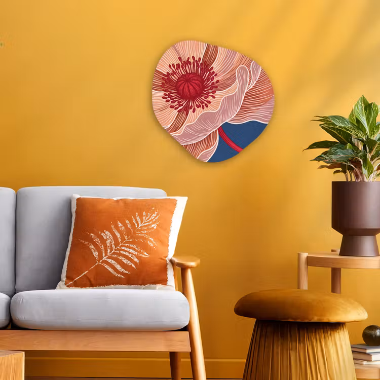 Forexbild Organische Form - Blumen – Modern – Abstrakt - Bloemen - Modern - Abstract Wandcirkel Organisch Forex 3mm klein