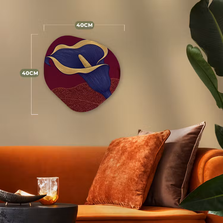 Forexbild Organische Form - Blumen – Modern – Lila - Bloemen - Modern - Paars Wandcirkel Organisch Forex 3mm klein