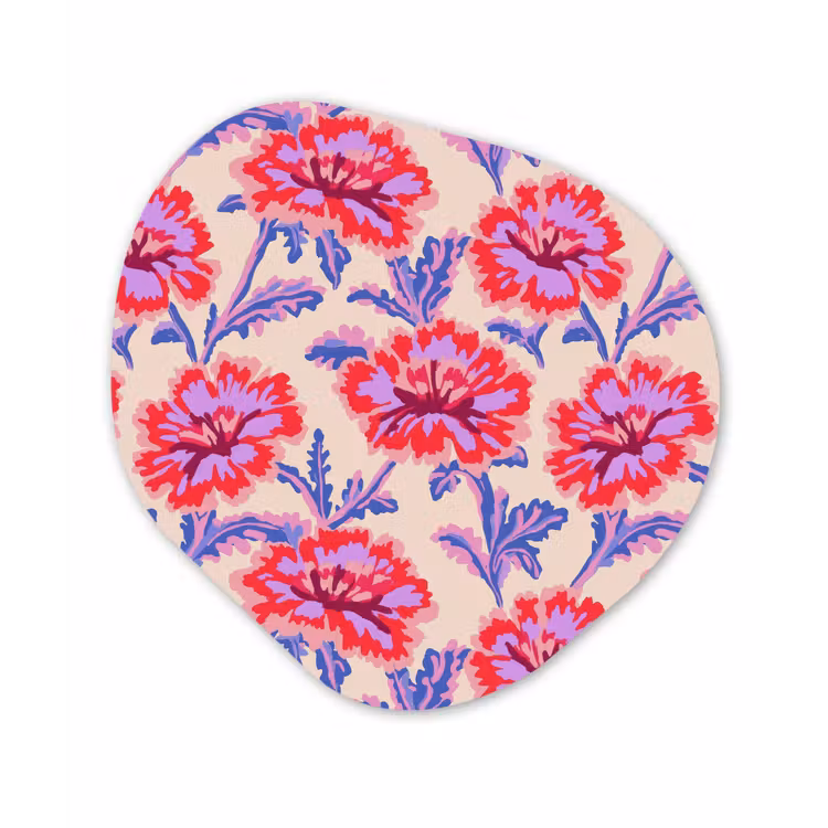 Bloemen - Patroon - Meerkleurig Wandcirkel Organisch Forex 3mm klein 629 -3d