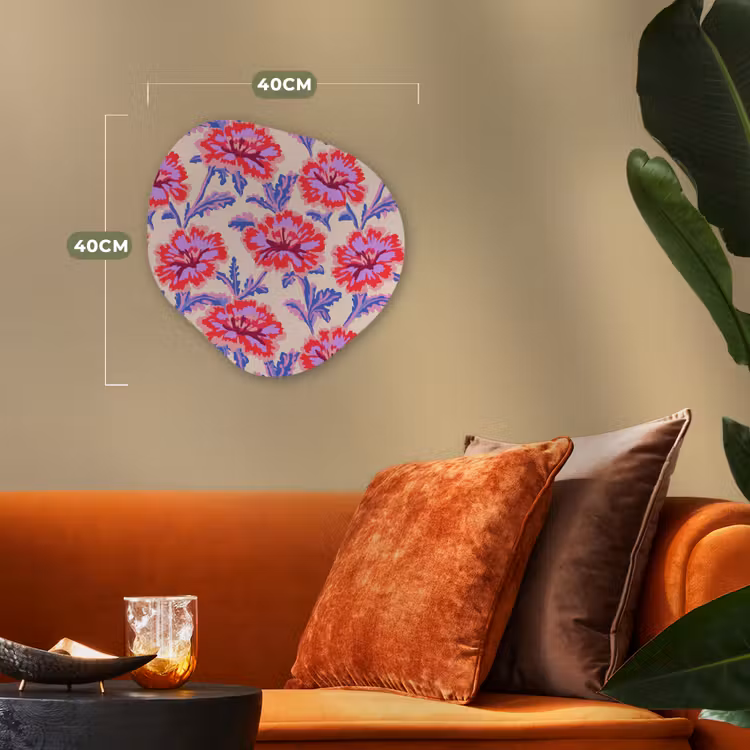 Bloemen - Patroon - Meerkleurig Wandcirkel Organisch Forex 3mm klein 629 -sfeer3