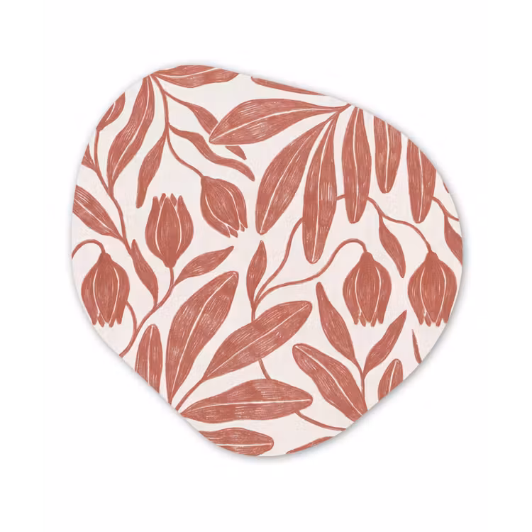 Bloemen - Patroon - Modern - Natuur - Bruin Wandcirkel Organisch Forex 3mm klein -3d