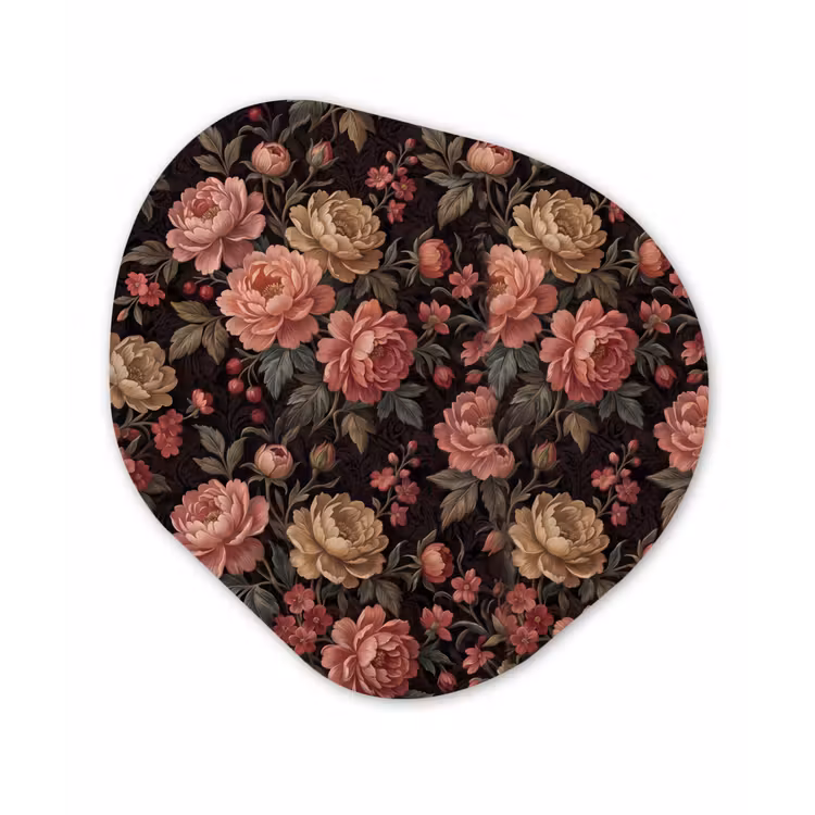 Bloemen - Patroon - Natuur - Vintage - Roze Wandcirkel Organisch Forex 3mm klein -3d
