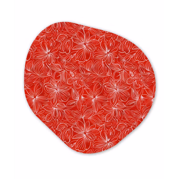 Bloemen - Patroon - Rood Wandcirkel Organisch Forex 3mm klein 629 -3d