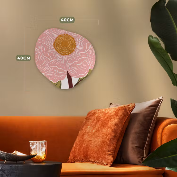 Forexbild Organische Form - Blumen – Rosa – Illustration - Bloemen - Roze - Illustratie Wandcirkel Organisch Forex 3mm klein