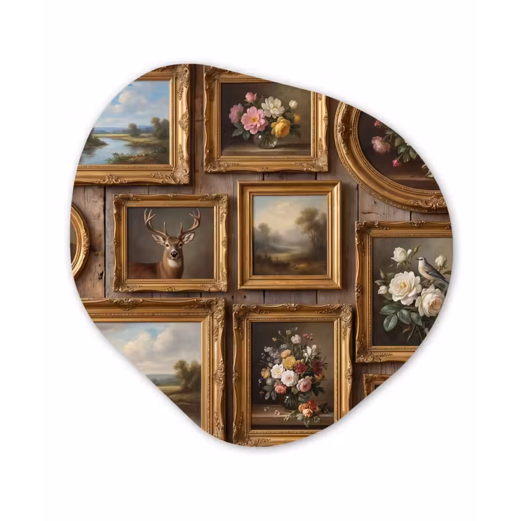 Bloemen - Rozen - Klassiek - Vaas - Kleurrijk Wandcirkel Organisch Forex 3mm klein -3d