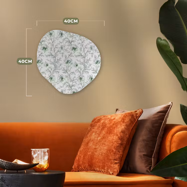 Bloemen - Getekend - Groen Wandcirkel Organisch Forex 3mm klein 629 -sfeer3