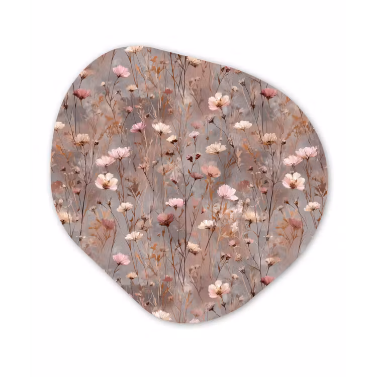 Bloemen - Wild - Pastel Wandcirkel Organisch Forex 3mm klein 629 -3d