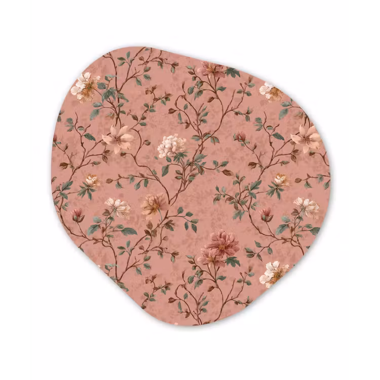 Botanisch - Bloemen - Roze Wandcirkel Organisch Forex 3mm klein 629 -3d