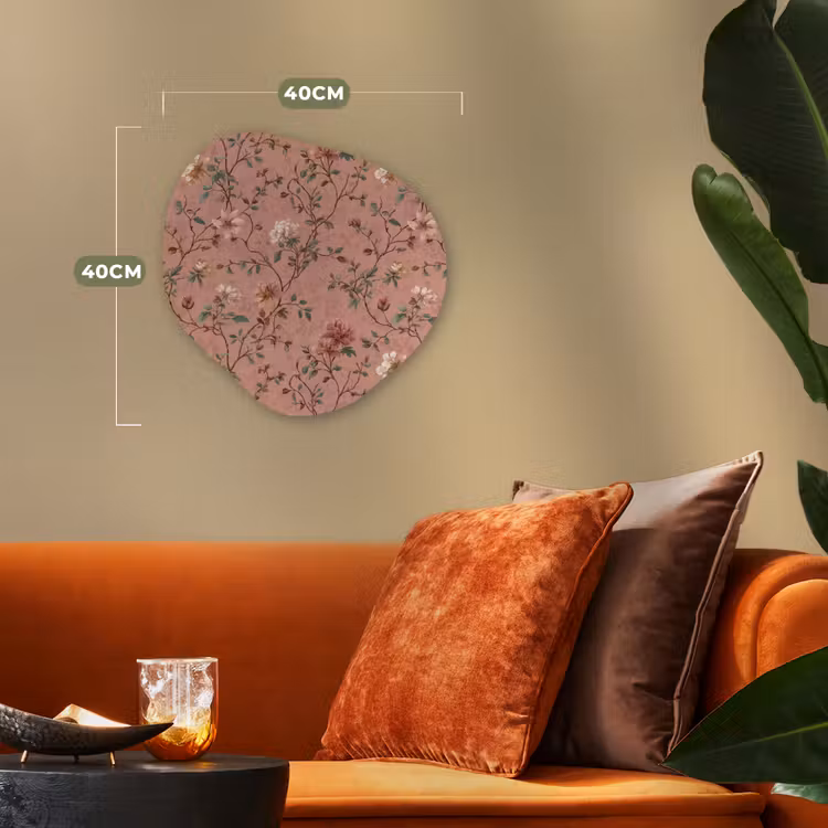 Botanisch - Bloemen - Roze Wandcirkel Organisch Forex 3mm klein 629 -sfeer3