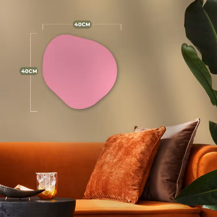 Bubblegum - Pink - Roze Wandcirkel Organisch Forex 3mm klein 629 -sfeer3