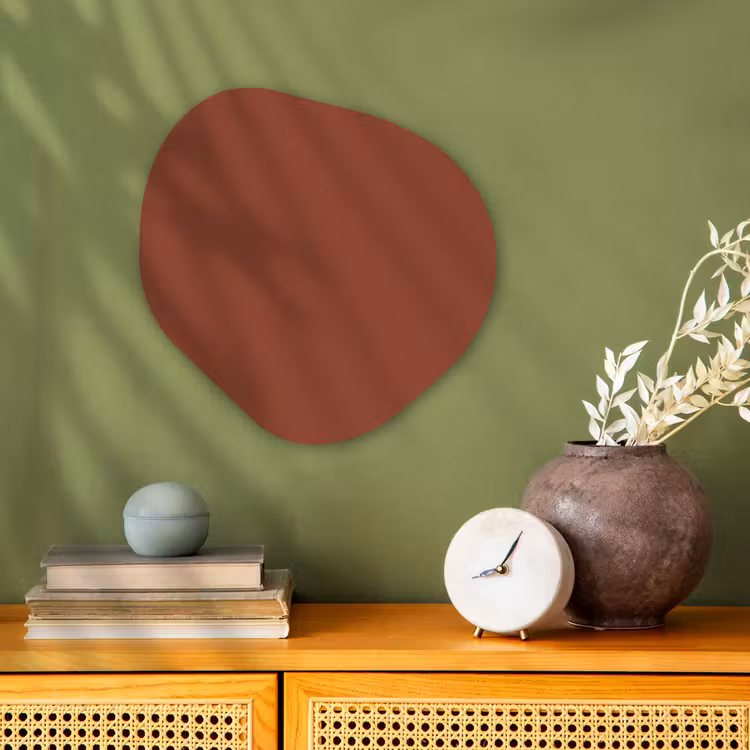 Burnt - Mahogany - Terracotta Wandcirkel Organisch Forex 3mm klein 629 -sfeer2