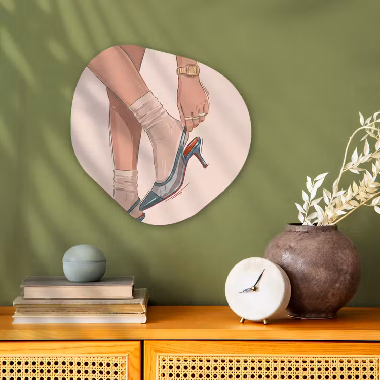 Vrouw - Schoen - Mode - Lifestyle - Groen Wandcirkel Organisch Forex 3mm klein -sfeer2