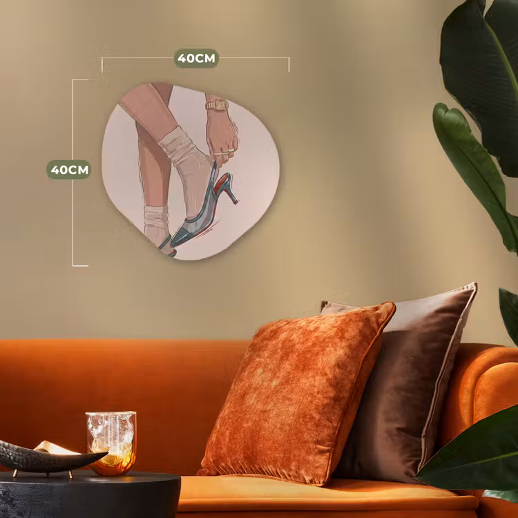 Vrouw - Schoen - Mode - Lifestyle - Groen Wandcirkel Organisch Forex 3mm klein -sfeer3