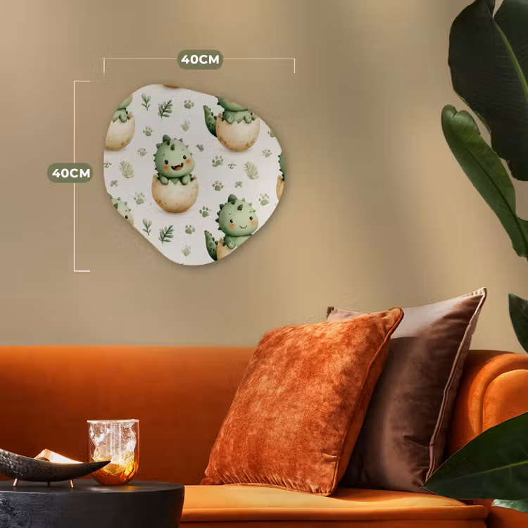 Dino - Eieren - Groen Wandcirkel Organisch Forex 3mm klein 629 -sfeer3