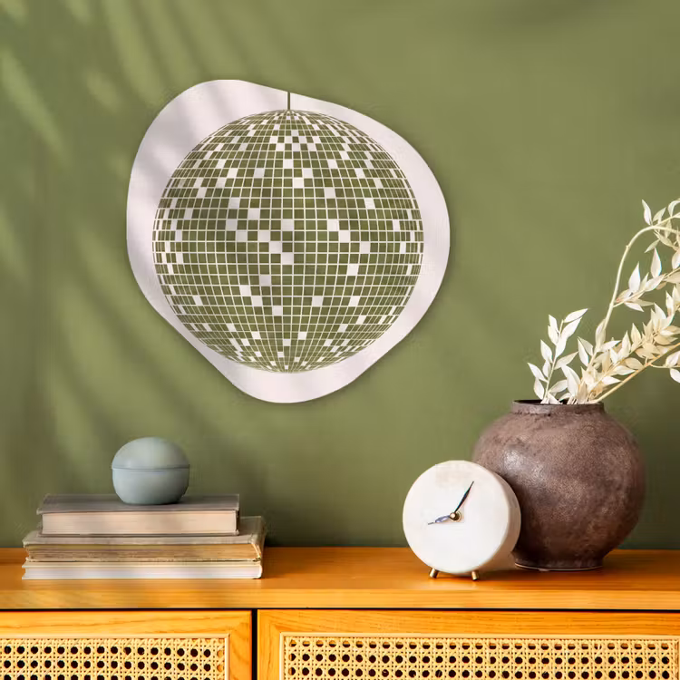 Disco - Bal - Groen - Abstract - Modern Wandcirkel Organisch Forex 3mm klein -sfeer2