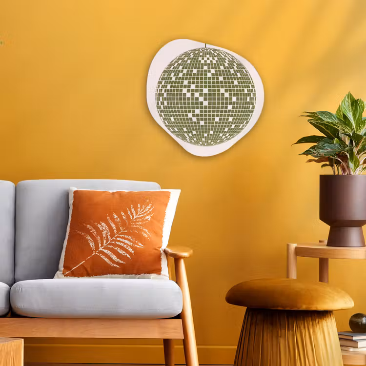 Disco - Bal - Groen - Abstract - Modern Wandcirkel Organisch Forex 3mm klein -sfeer4