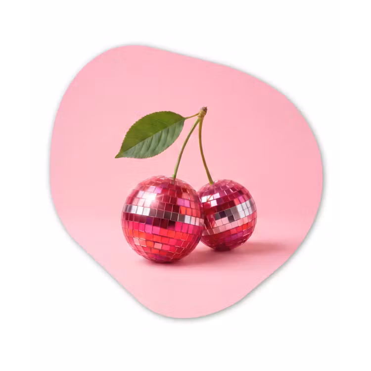 Disco - Kersen - Roze Wandcirkel Organisch Forex 3mm klein -3d