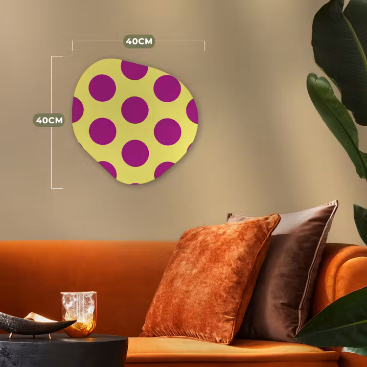 Dots - Klassiek - Geel Wandcirkel Organisch Forex 3mm klein 629 -sfeer3